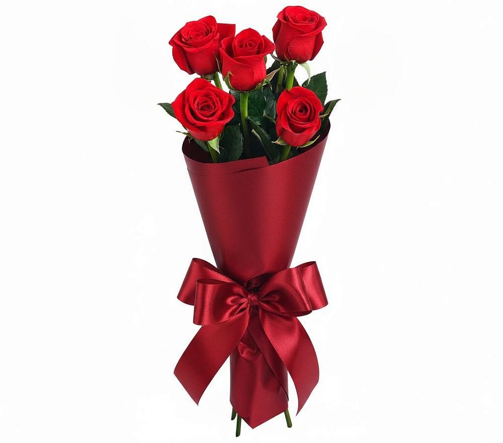 Букет 5 Красных роз Эдлесс Лав в Коростово