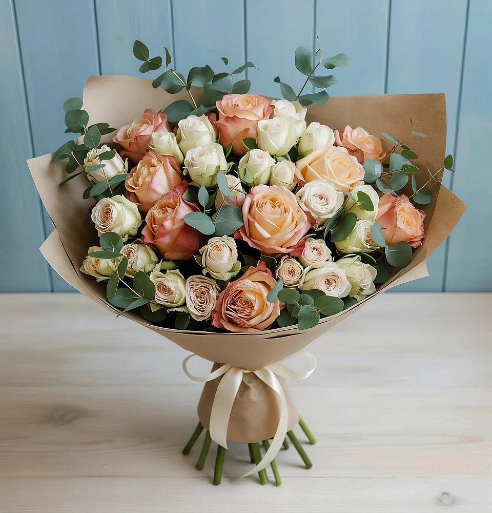 Букет цветов из: Альстромерии и Розы в Коростово