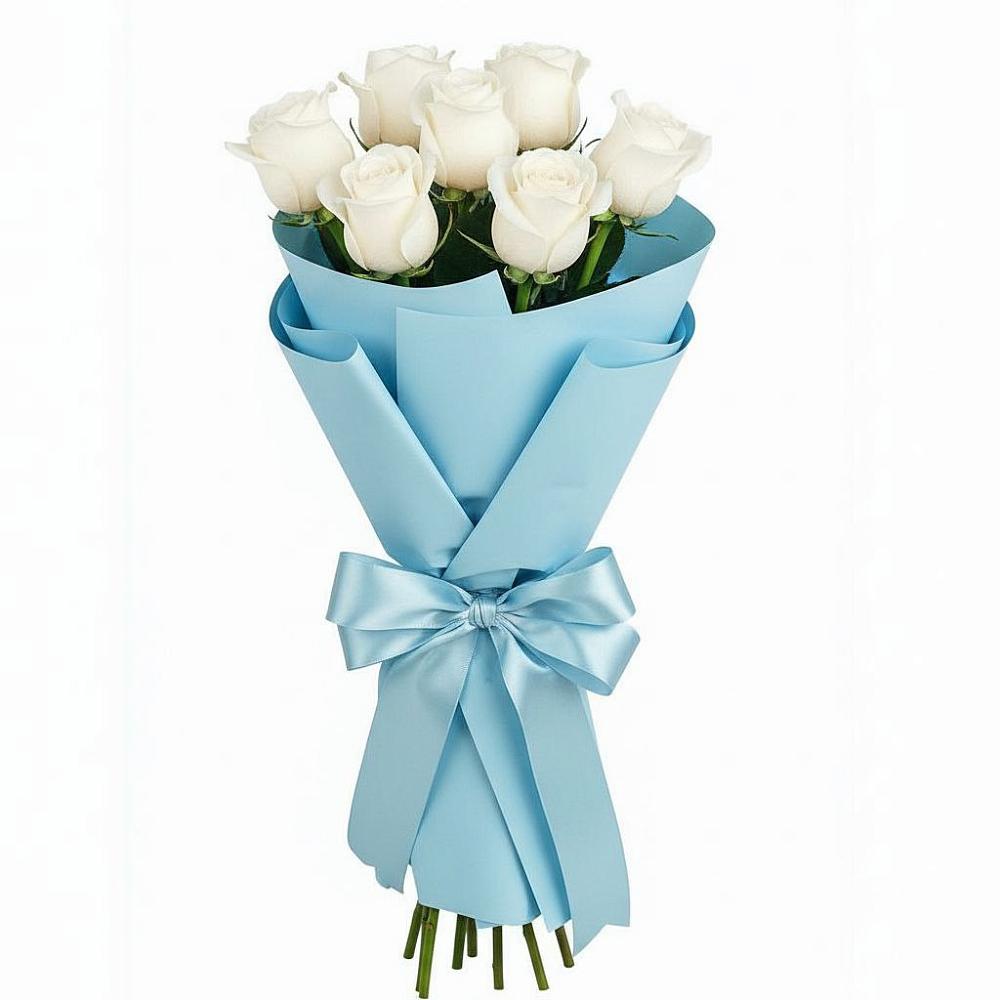 Букет 7 белых роз Проуд в Коростово