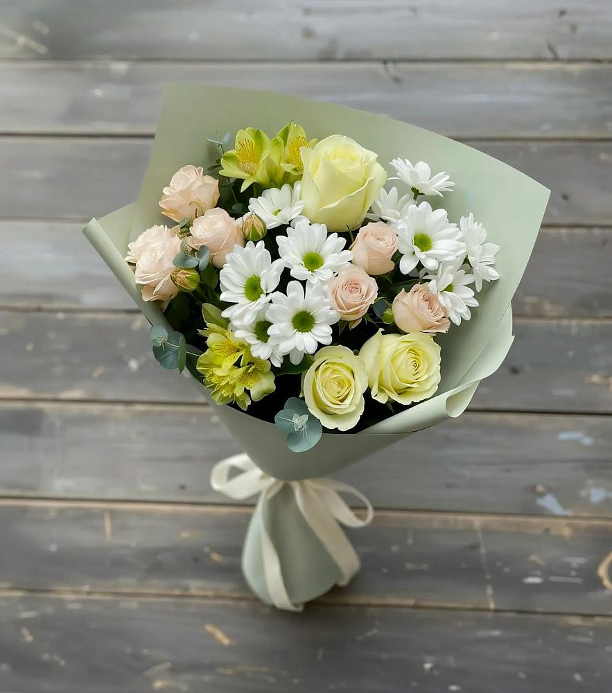 Букет цветов из: Альстромерии, Розы и Хризантемы в Коростово