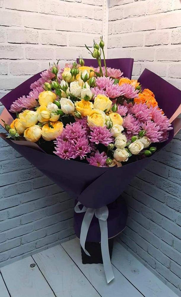 Букет цветов из: Хризантемы и Розы в Коростово