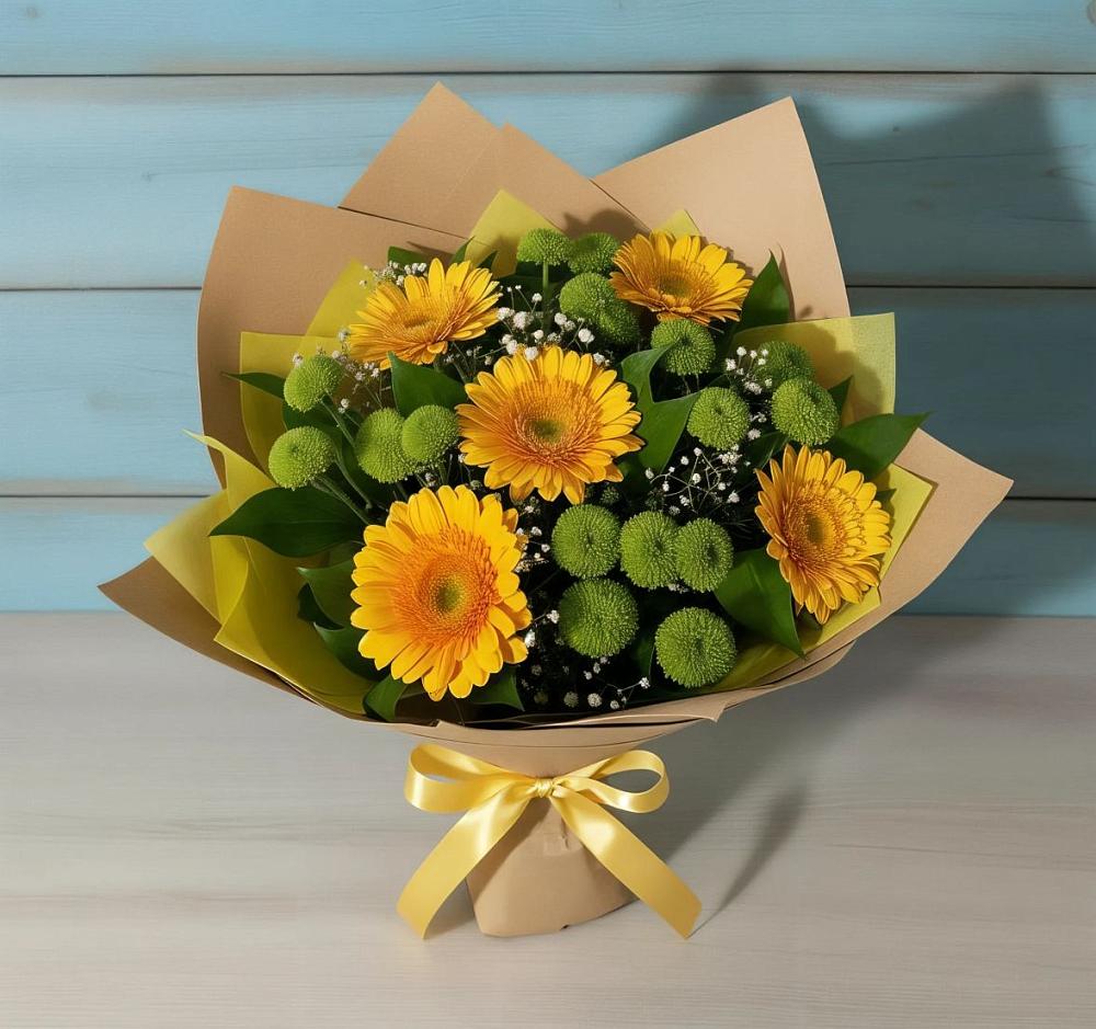 Букет цветов из: Герберы и Хризантемы в Коростово