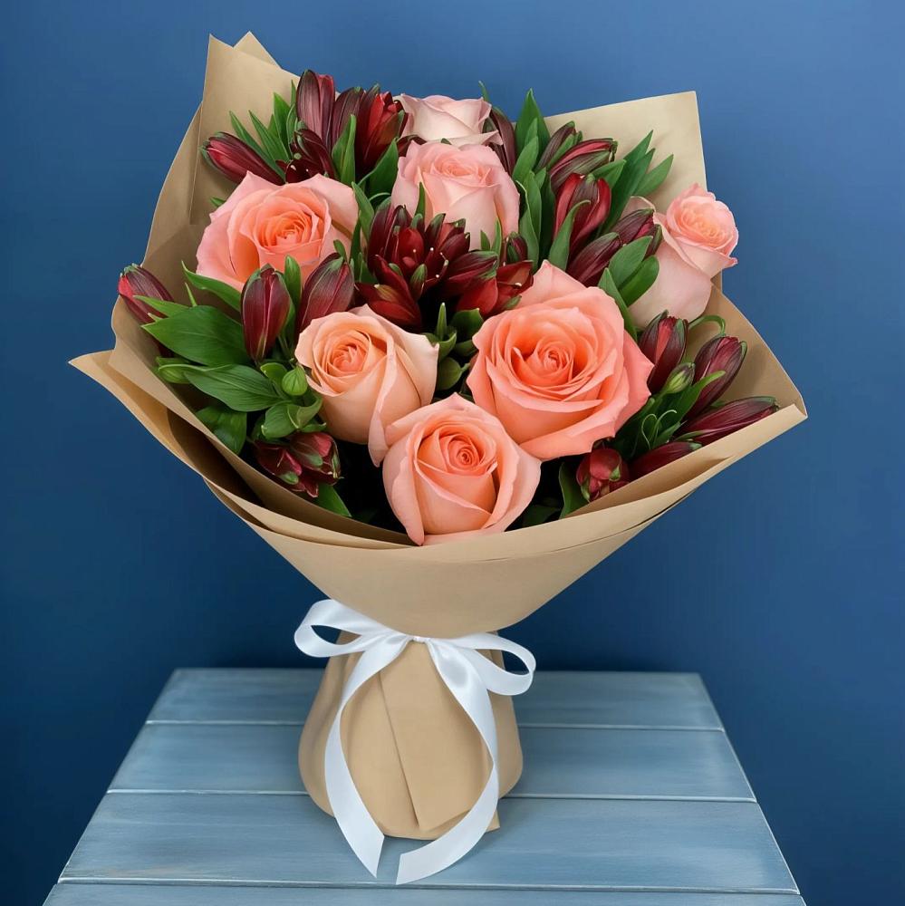 Букет цветов из: Розы и Альстромерии в Коростово