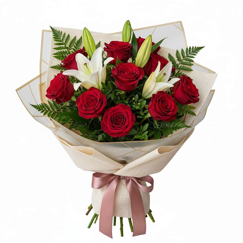 Букет цветов из: Лилии и Розы в Коростово