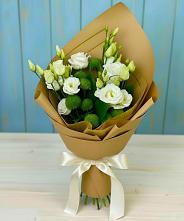 Букет цветов из:  Хризантемы и Лизиантусы #REPLACE_PRED# Коростово