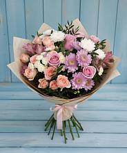 Букет цветов из:  Хризантемы, Розы и Альстромерии #REPLACE_PRED# Коростово
