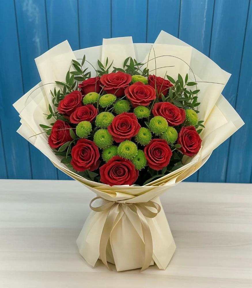 Букет цветов из: Розы и Хризантемы в Коростово