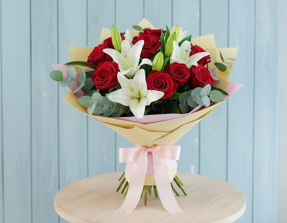 Букет цветов из: Лилии и Розы в Коростово